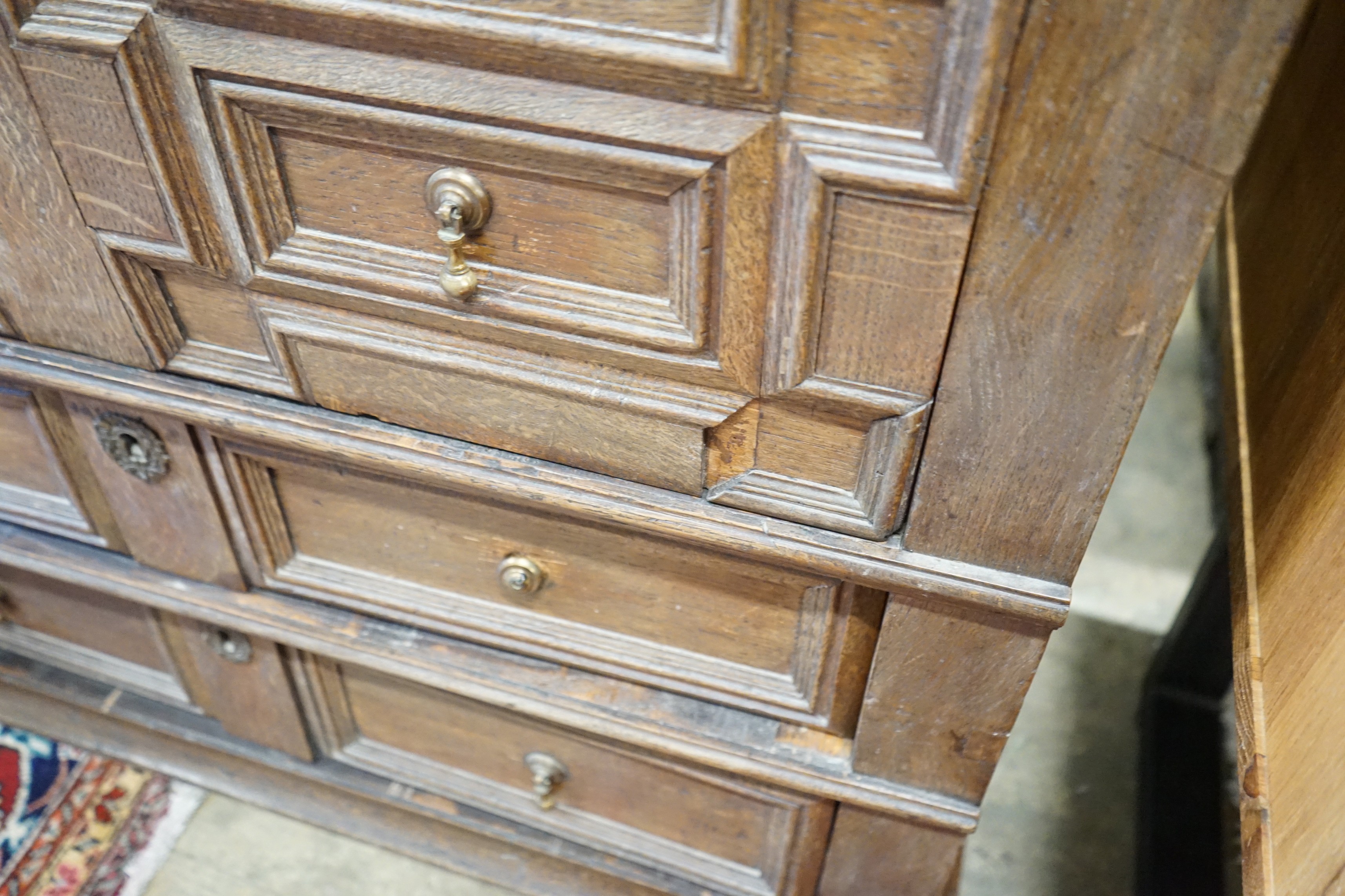 A late 17th /early 18th century oak chest, width 99cm, depth 54cm, height 95cm